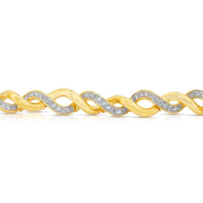 Luxurious 2.16ct Diamonds Bracelet in 20k Yellow Gold - IGI Certified