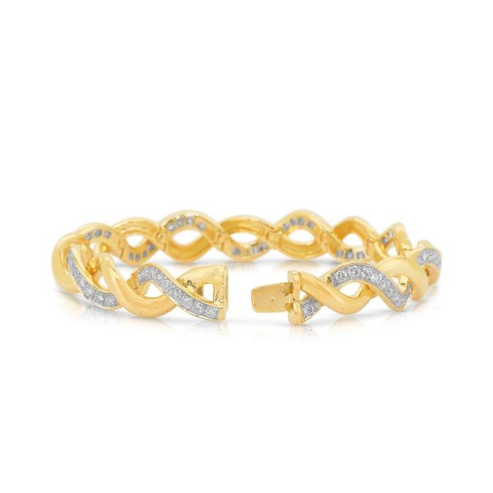 Luxurious 2.16ct Diamonds Bracelet in 20k Yellow Gold - IGI Certified