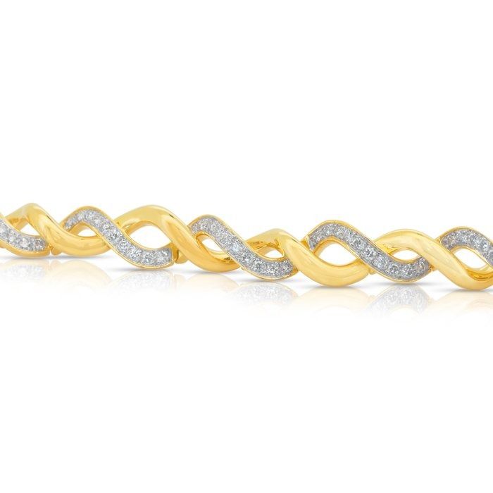 Luxurious 2.16ct Diamonds Bracelet in 20k Yellow Gold - IGI Certified