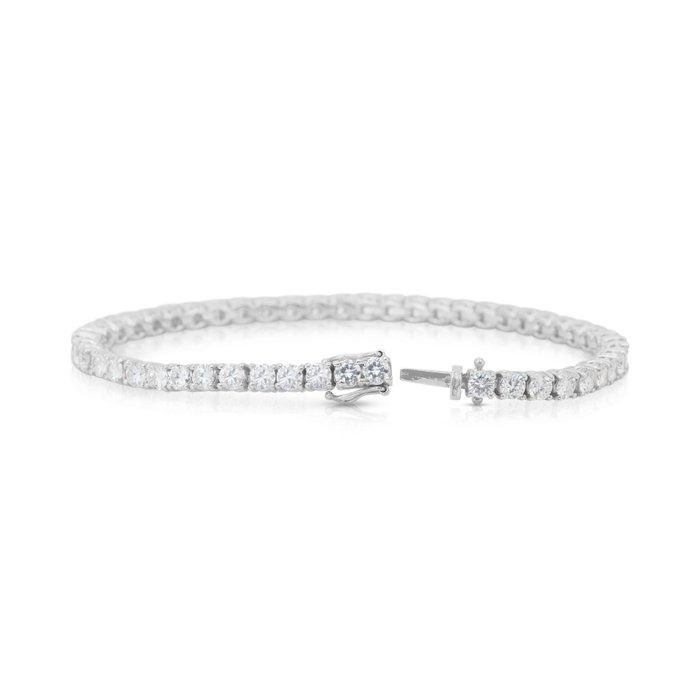 Luxurious 7.35ct Diamonds Tennis Bracelet in 18k White Gold - IGI Certified