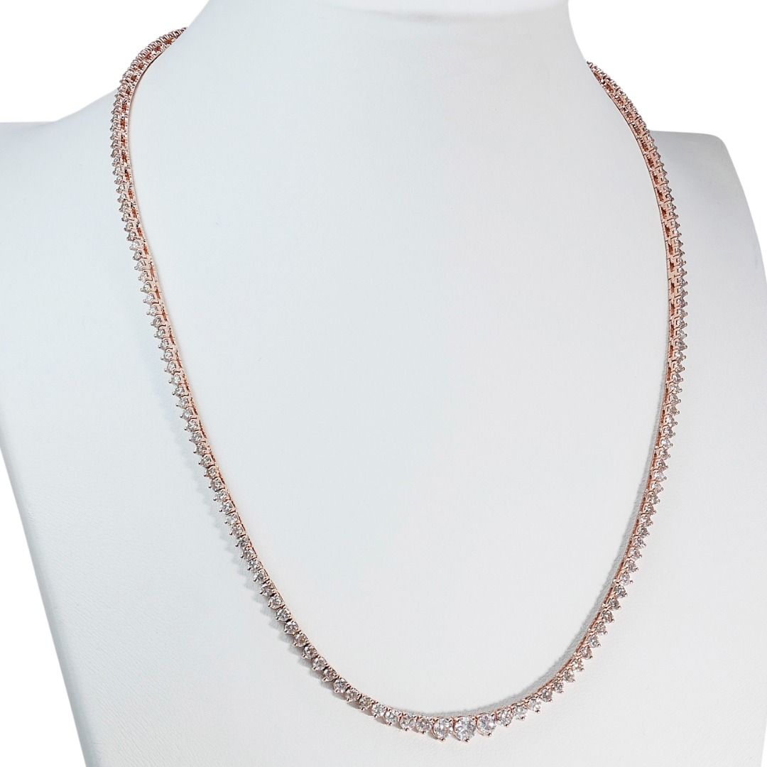 Luxurious 8.37ct. Round Brilliant Collar Diamond Necklace - IGI Certificate