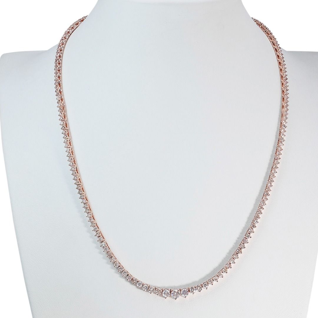 Luxurious 8.37ct. Round Brilliant Collar Diamond Necklace - IGI Certificate