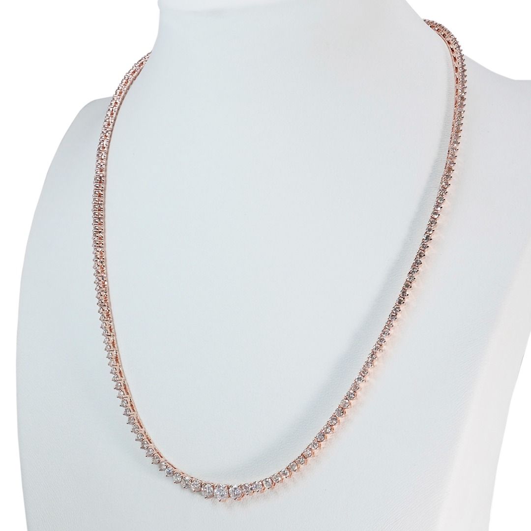 Luxurious 8.37ct. Round Brilliant Collar Diamond Necklace - IGI Certificate