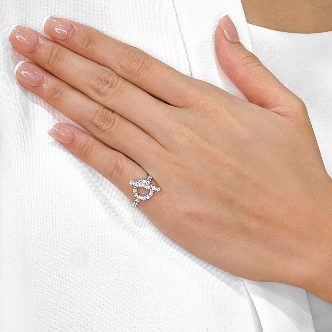 Luxurious Hermes Finesse Ring with 1.05ct Diamonds in 18k White Gold