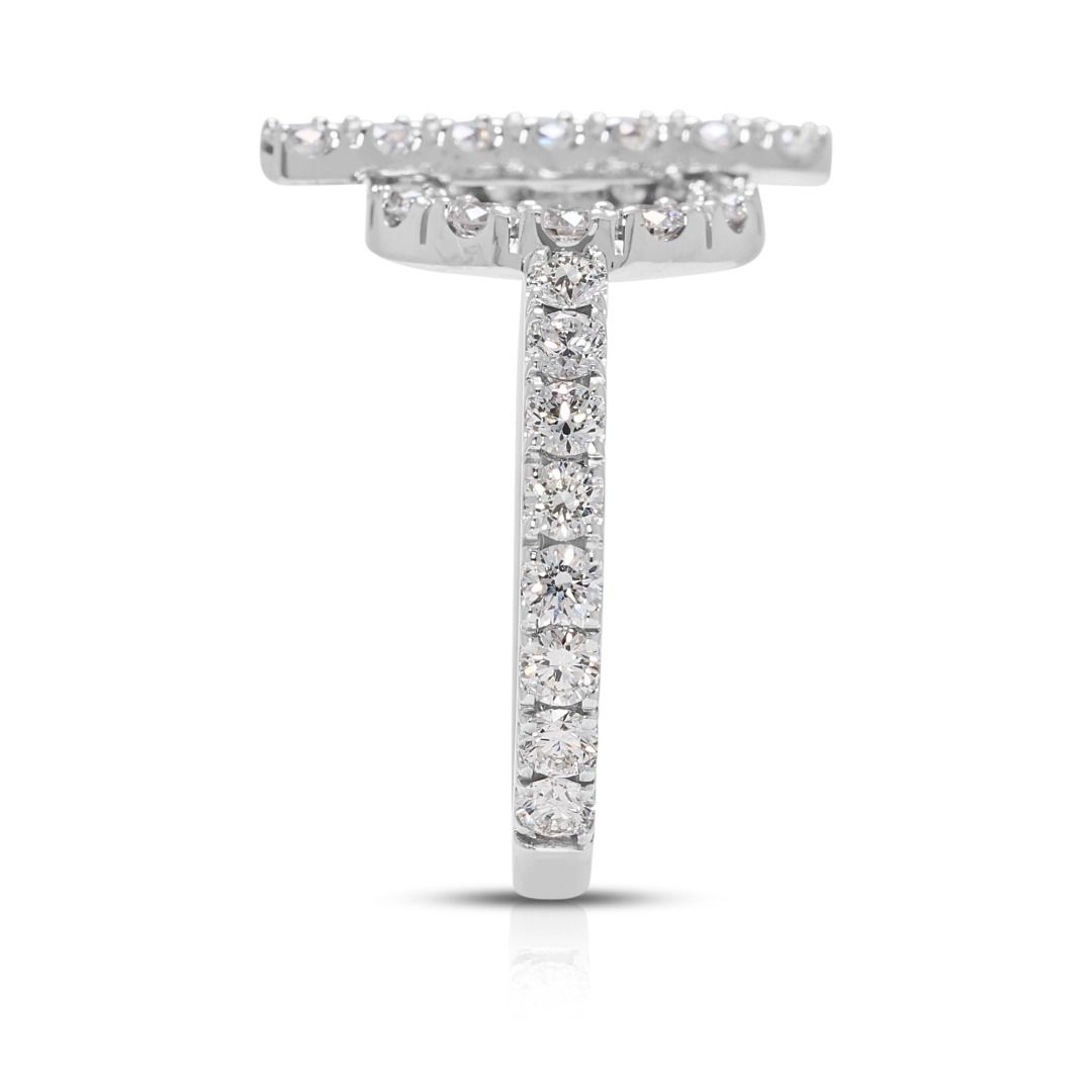 Luxurious Hermes Finesse Ring with 1.05ct Diamonds in 18k White Gold