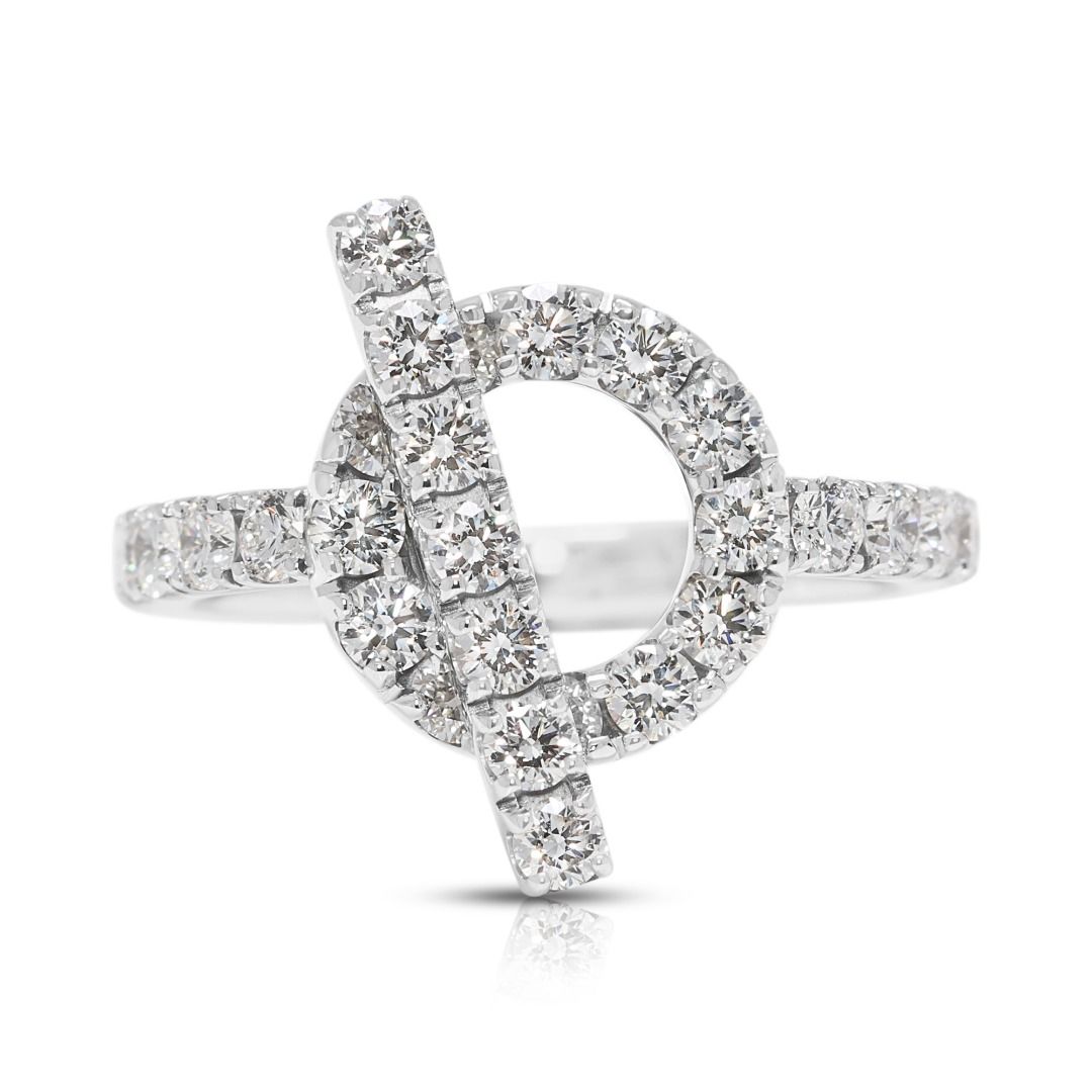 Luxurious Hermes Finesse Ring with 1.05ct Diamonds in 18k White Gold