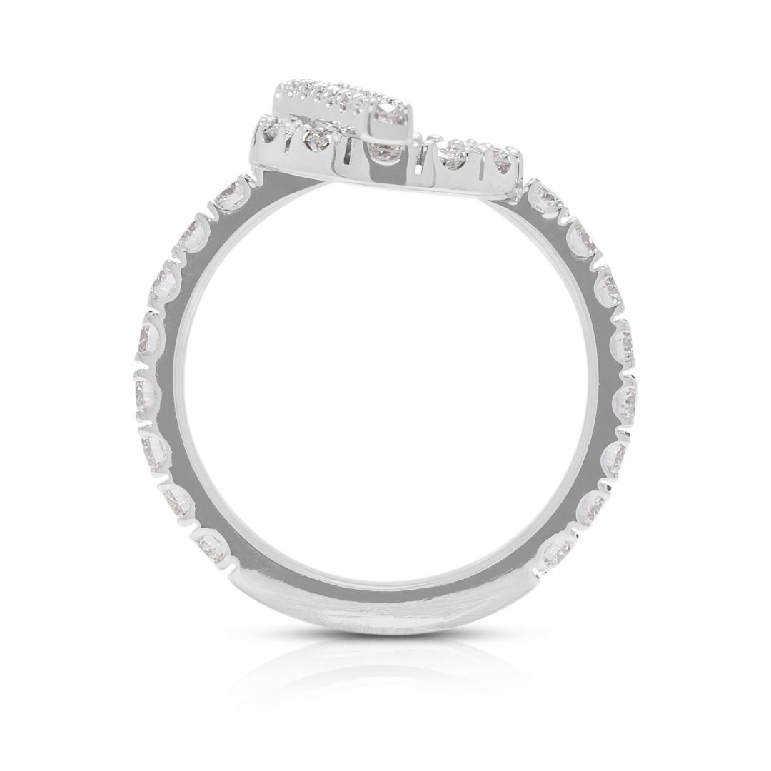 Luxurious Hermes Finesse Ring with 1.05ct Diamonds in 18k White Gold