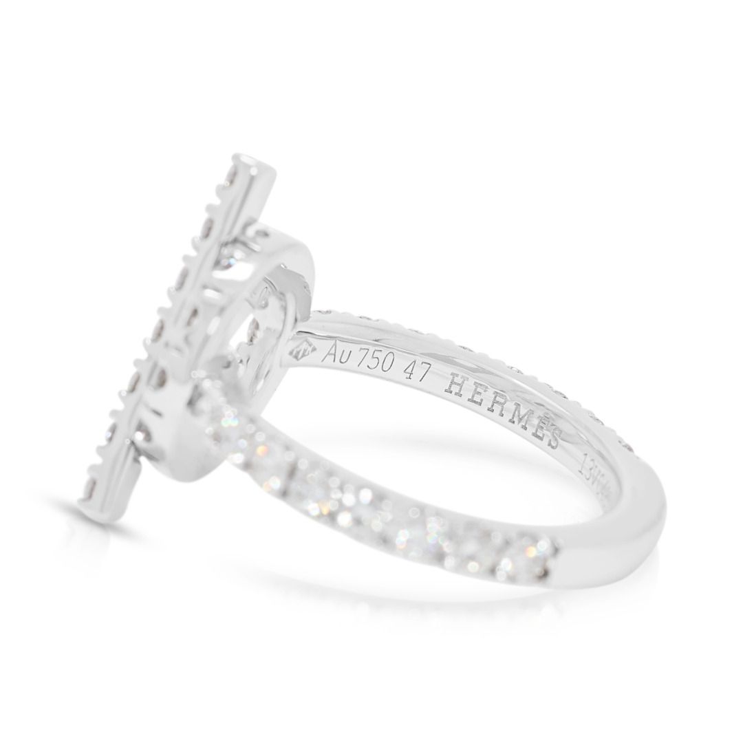 Luxurious Hermes Finesse Ring with 1.05ct Diamonds in 18k White Gold