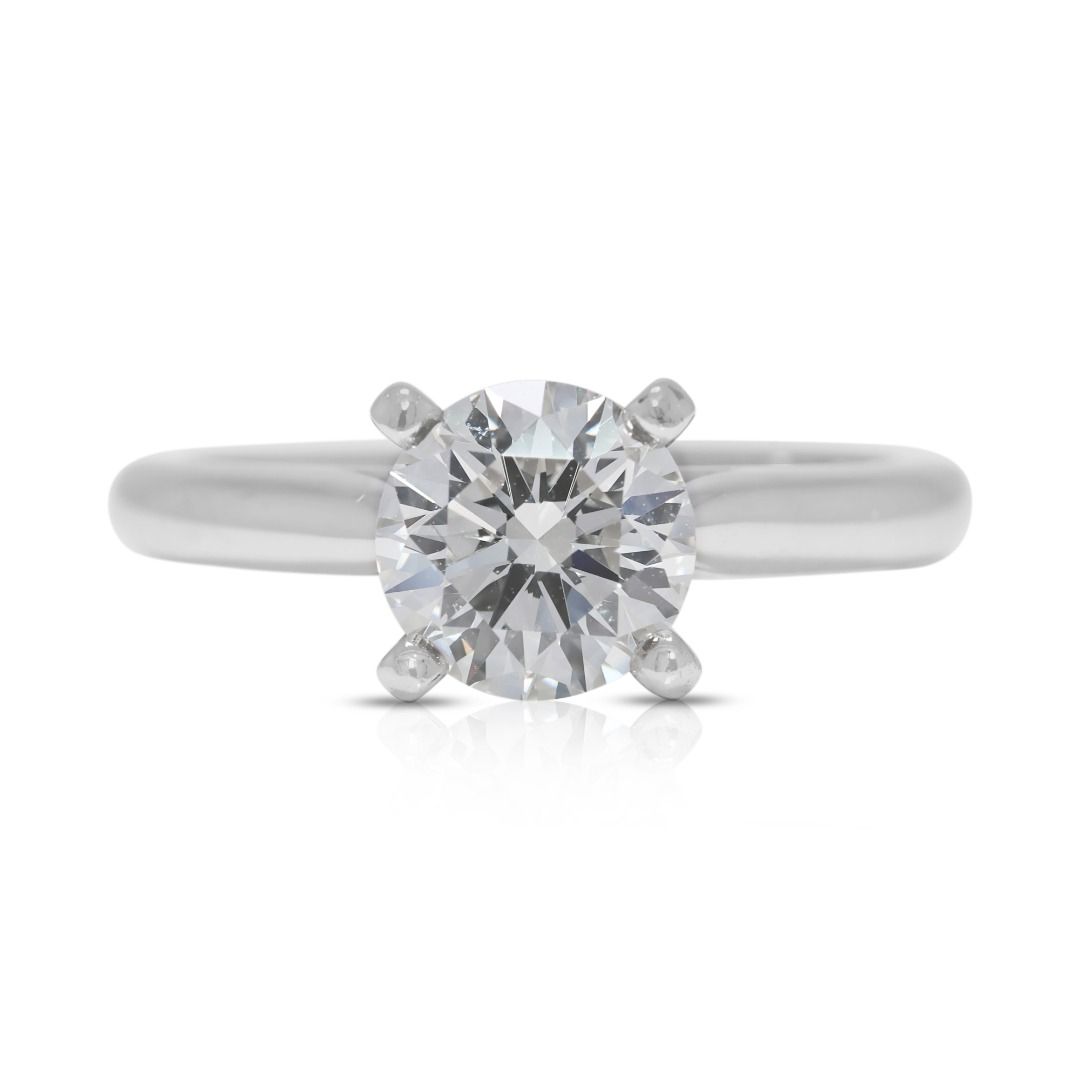 Magnificent 1.01ct Natural Diamond Solitaire 18K White Gold Ring by Cartier - GIA Certified