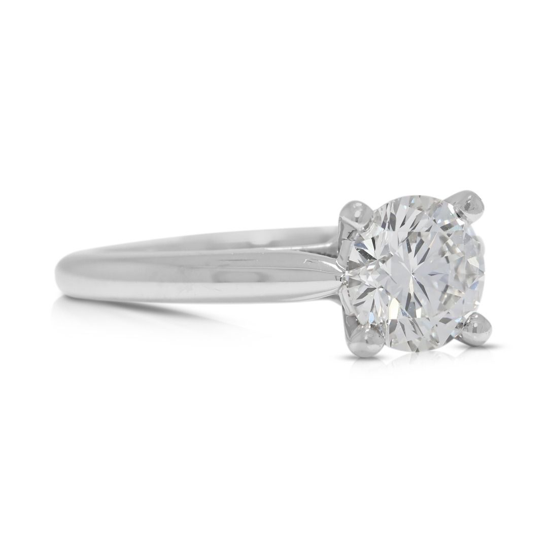 Magnificent 1.01ct Natural Diamond Solitaire 18K White Gold Ring by Cartier - GIA Certified