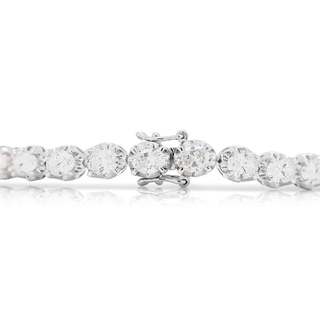 Magnificent 7ct Natural Diamond Bracelet in 18K White Gold