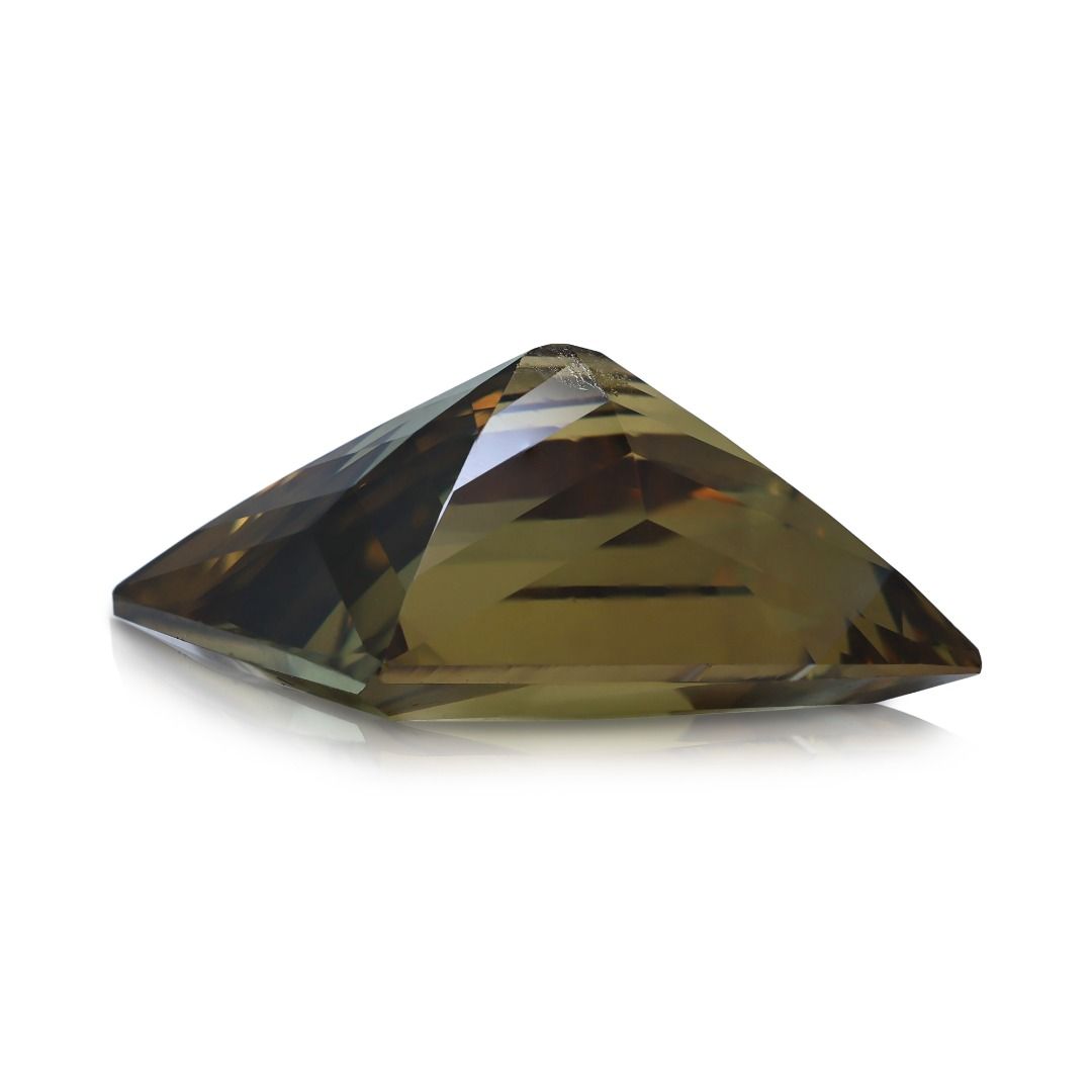 Majestic 17.9ct Yellow-Green Chrysoberyl Emerald-Cut Loose Gemstone
