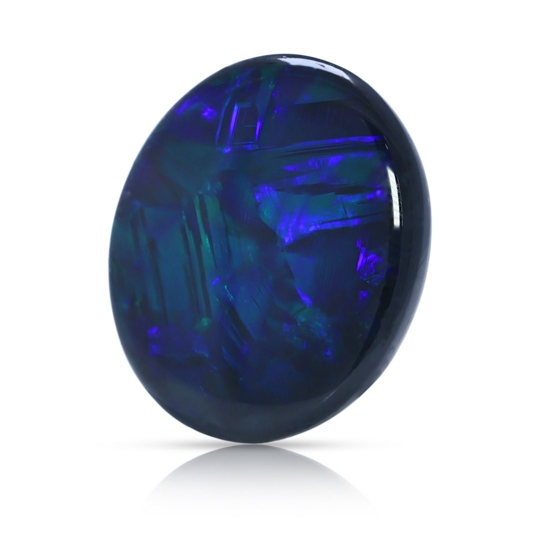 Mesmerizing 2.65ct Natural Black Opal Oval Cabochon - NGI Certified