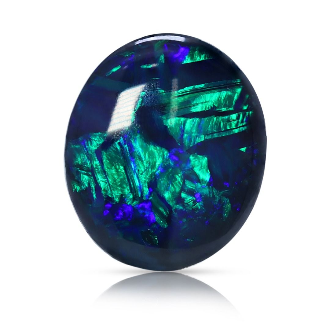 Mesmerizing 2.65ct Natural Black Opal Oval Cabochon - NGI Certified