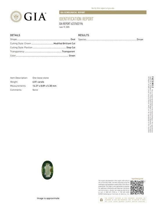 Mesmerizing 7.36ct Zircon and Diamonds Cocktail Ring in 18k Yellow Gold - GIA Certified