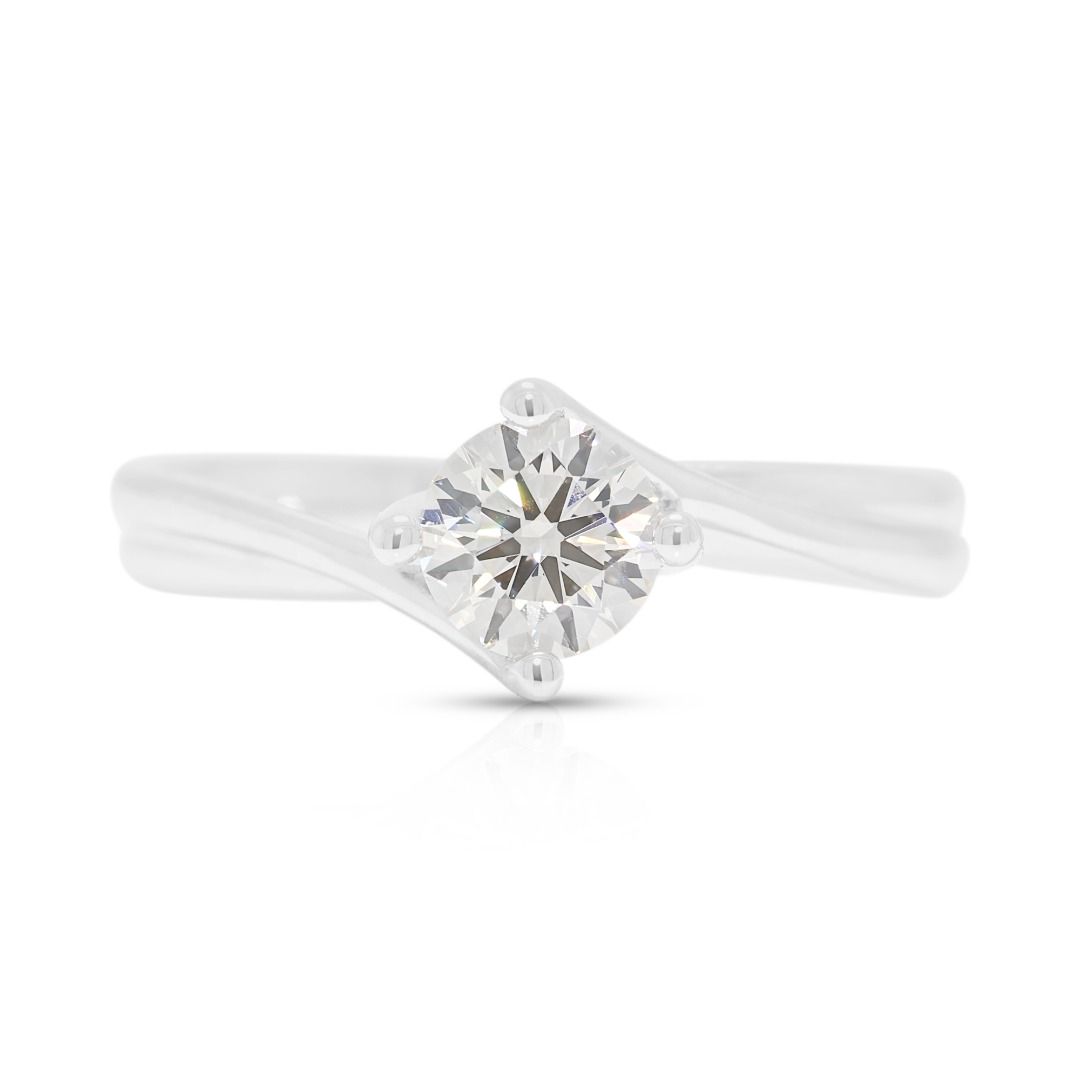 Meyson 0.44ct Natural Diamond Solitaire Ring in 18K White Gold - SIGMA Certified