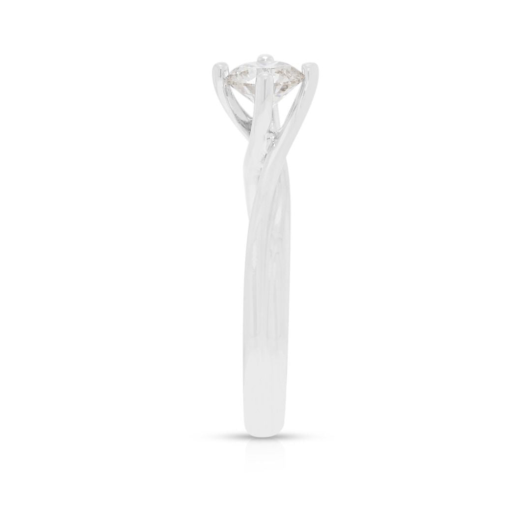 Meyson 0.44ct Natural Diamond Solitaire Ring in 18K White Gold - SIGMA Certified