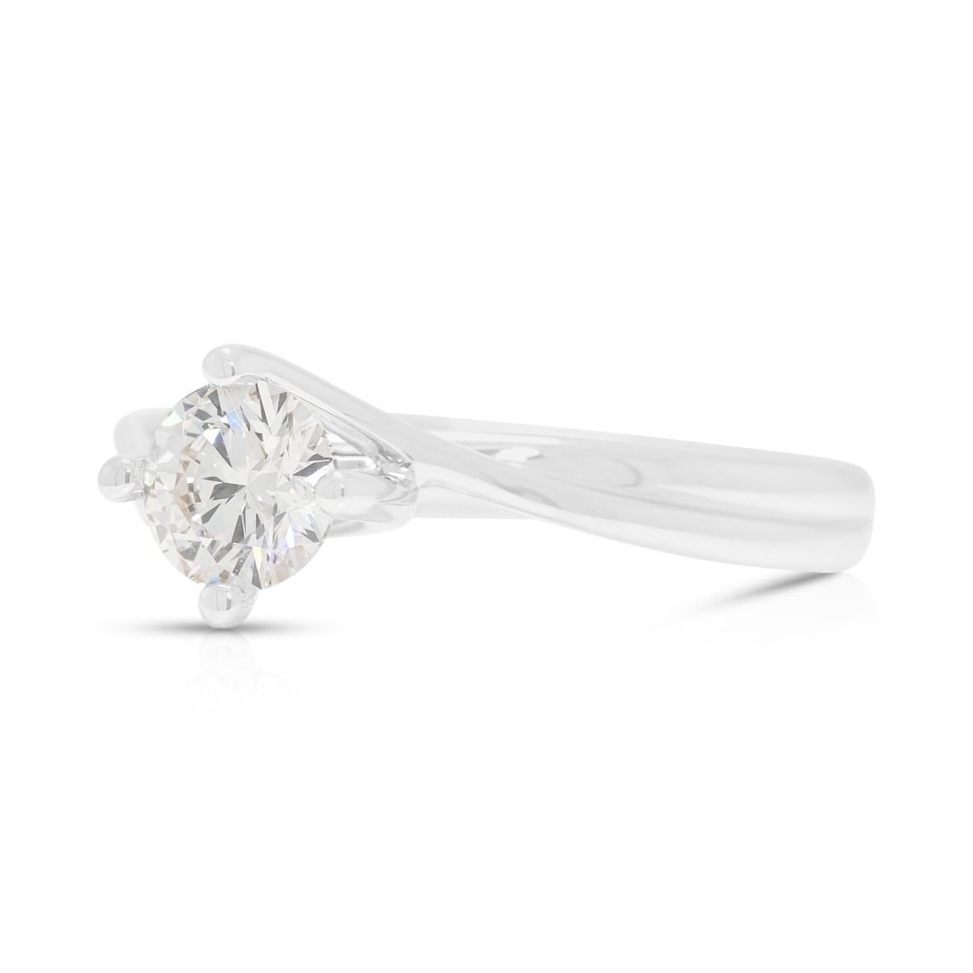 Meyson 0.44ct Natural Diamond Solitaire Ring in 18K White Gold - SIGMA Certified