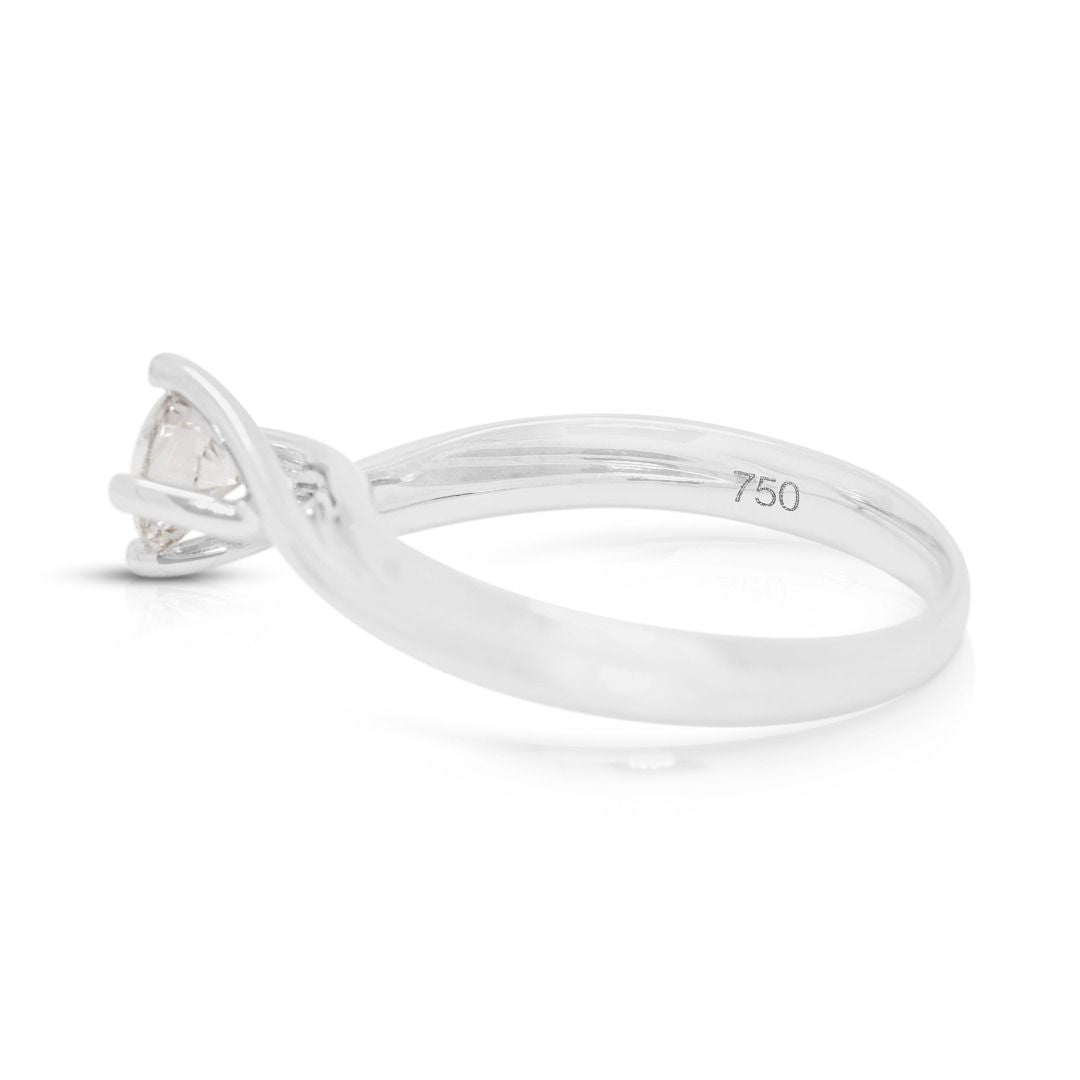 Meyson 0.44ct Natural Diamond Solitaire Ring in 18K White Gold - SIGMA Certified