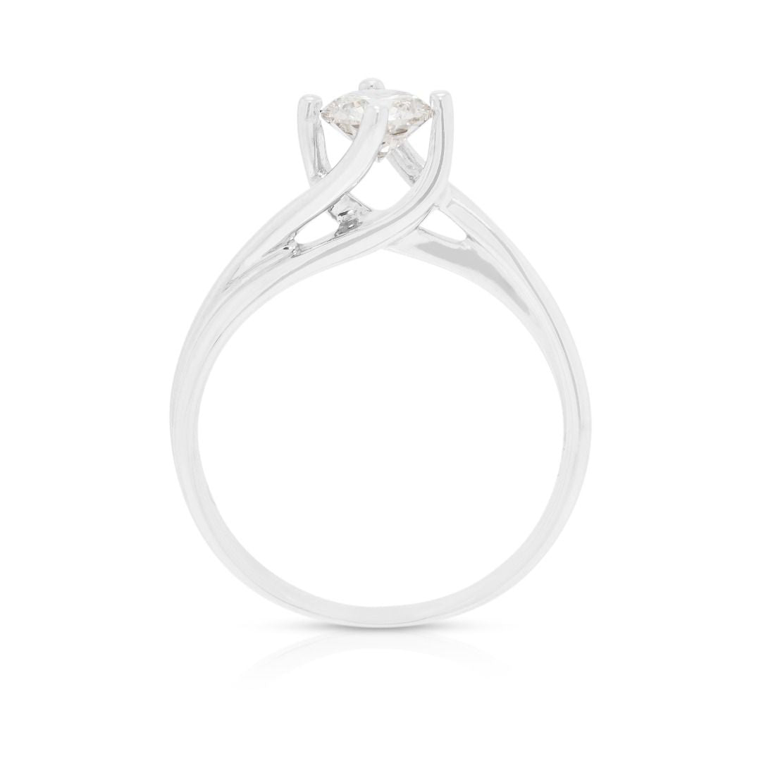 Meyson 0.44ct Natural Diamond Solitaire Ring in 18K White Gold - SIGMA Certified