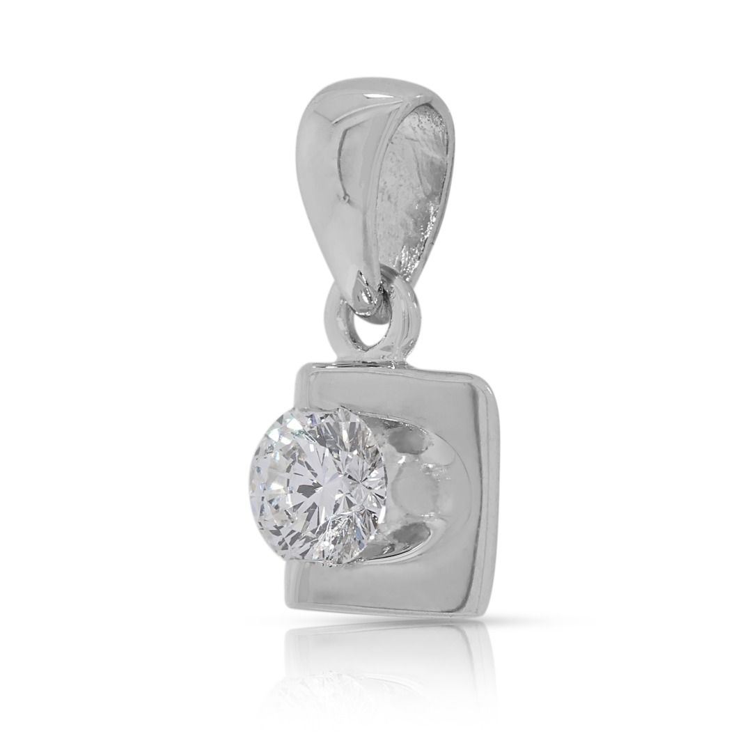 Mnimalist 0.16ct Diamond Pendant in 18K White Gold by SOO KEE