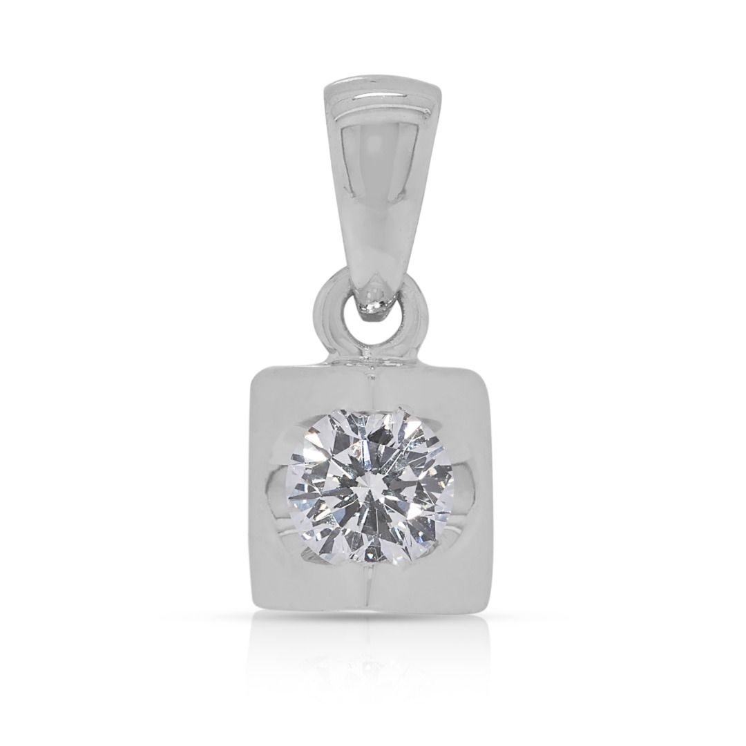 Mnimalist 0.16ct Diamond Pendant in 18K White Gold by SOO KEE