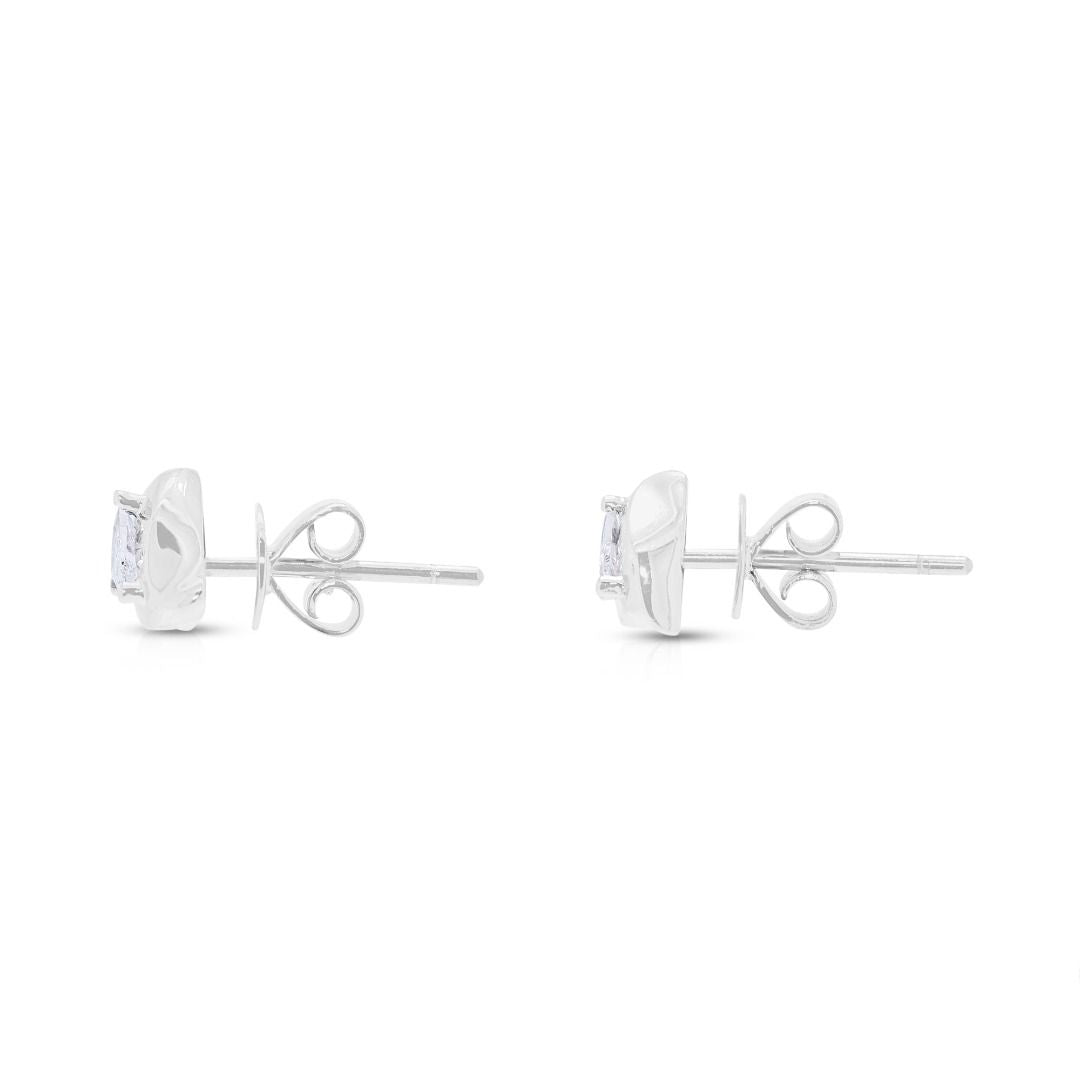 Modern 0.20ct Triangle Diamond Stud Earrings in 18K White Gold