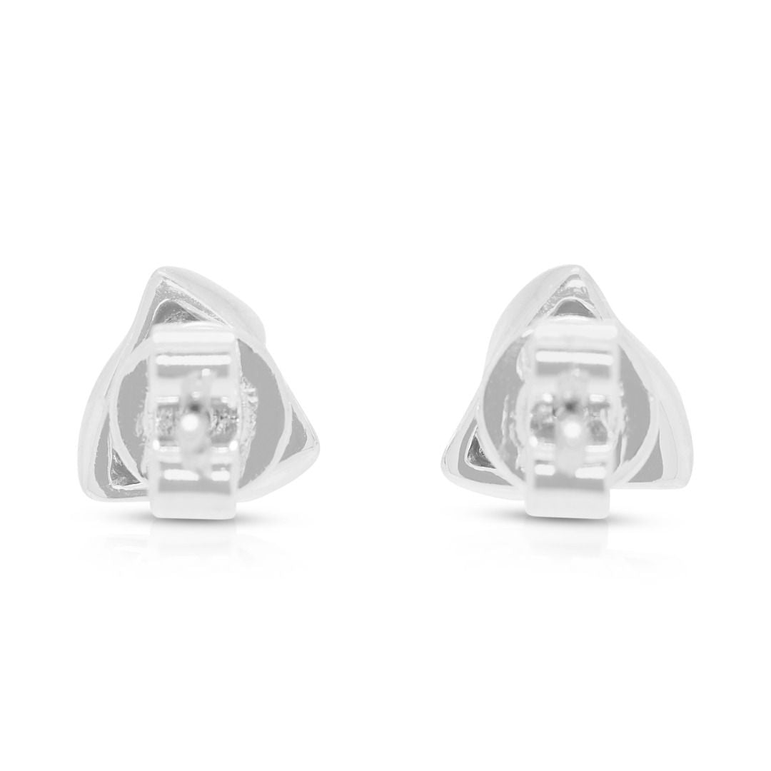 Modern 0.20ct Triangle Diamond Stud Earrings in 18K White Gold