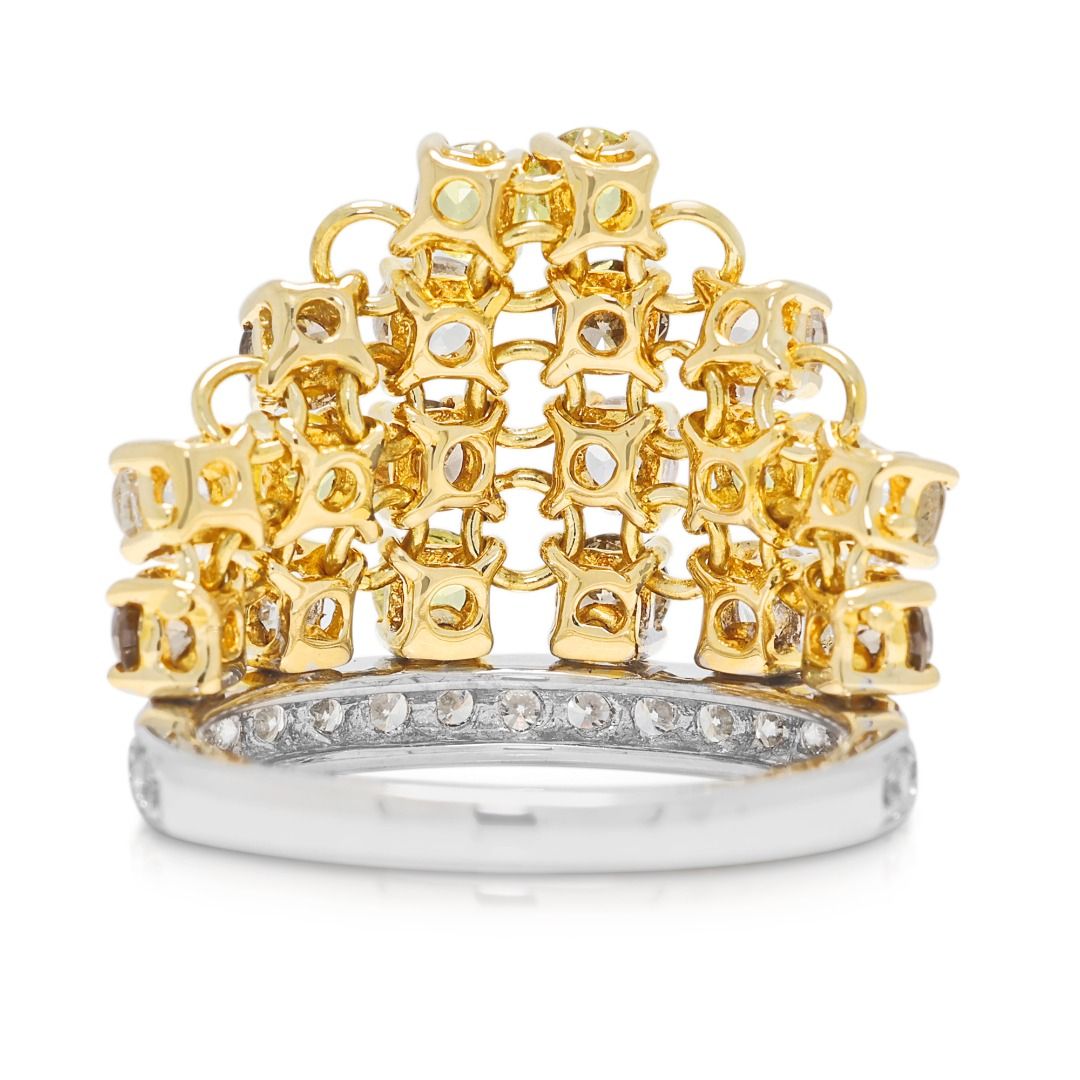 Opulent 1.03ct Sapphire & Diamond Channel-Set Vintage Ring in 18K Two-Toned Gold