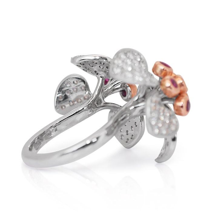 Opulent 3.62ct Ruby & Diamond Ring in 14K White Gold - IGI Certified