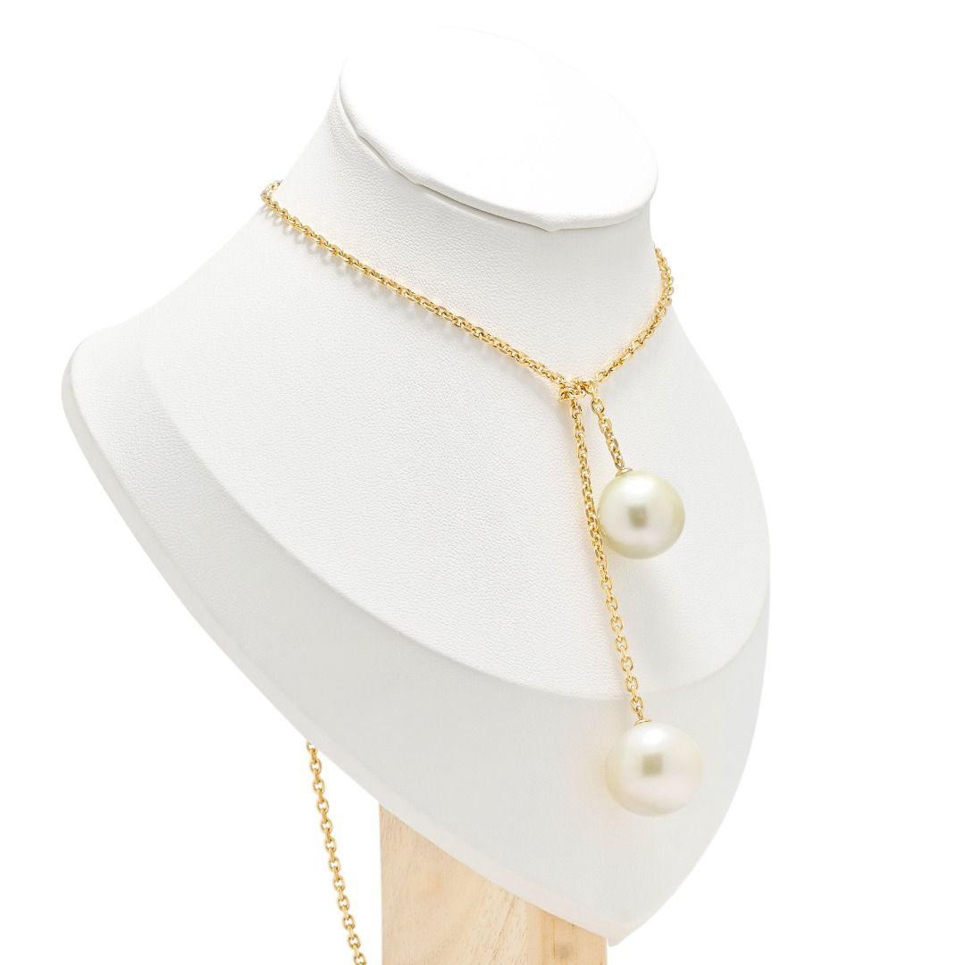 Opulent South Sea Pearl Drop Necklace in 18K Yellow Gold