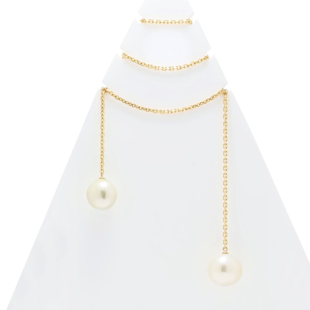 Opulent South Sea Pearl Drop Necklace in 18K Yellow Gold
