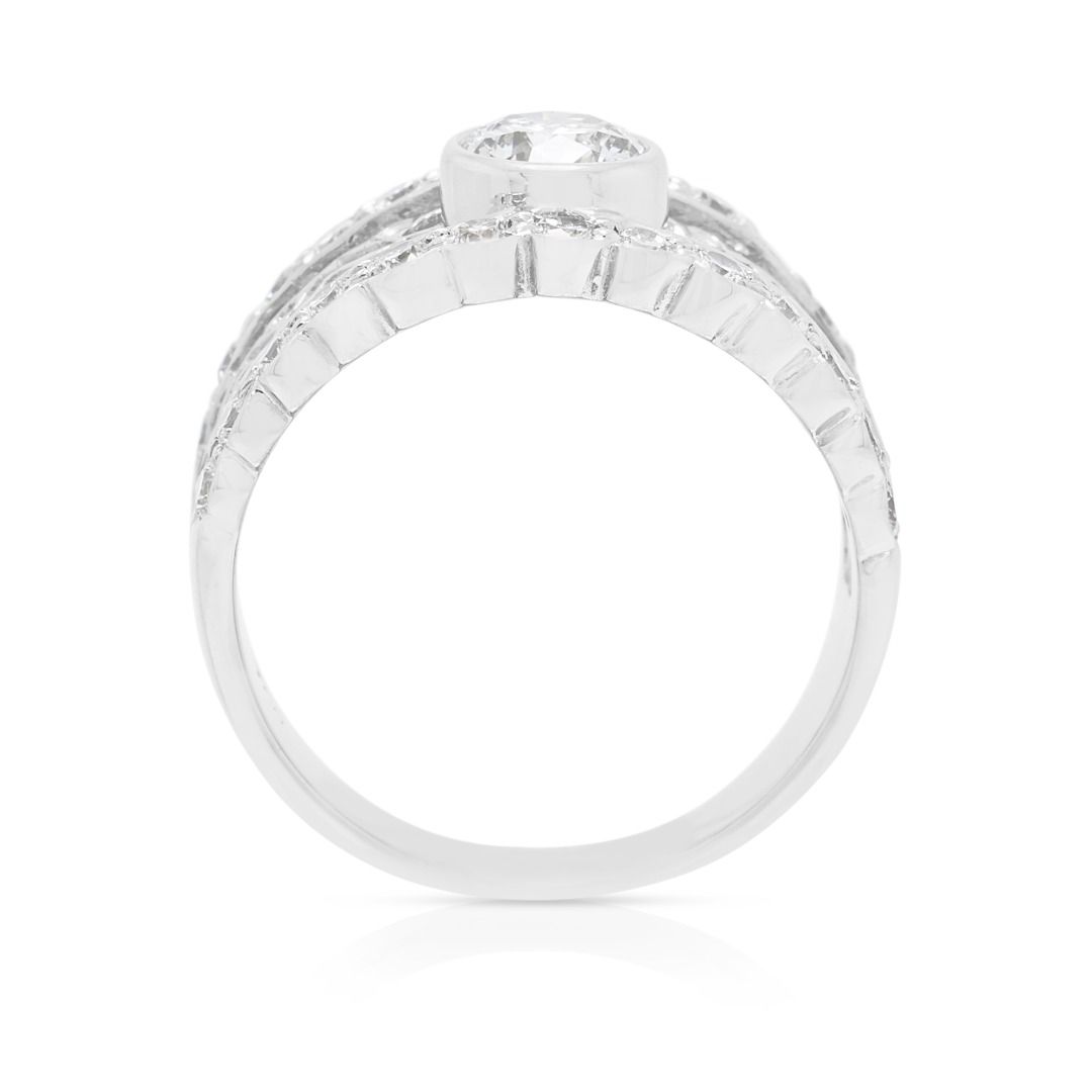 Ornate 0.56ct Diamond Ring in 18K White Gold