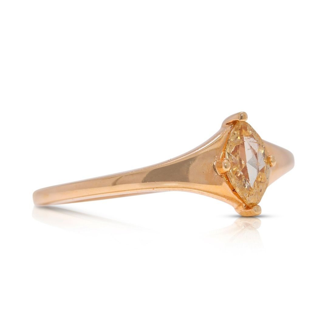 Polished 0.25ct Diamond Solitaire Ring in 18K Rose Gold - NGI Certified