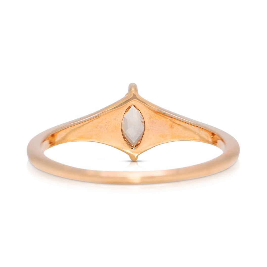 Polished 0.25ct Diamond Solitaire Ring in 18K Rose Gold - NGI Certified