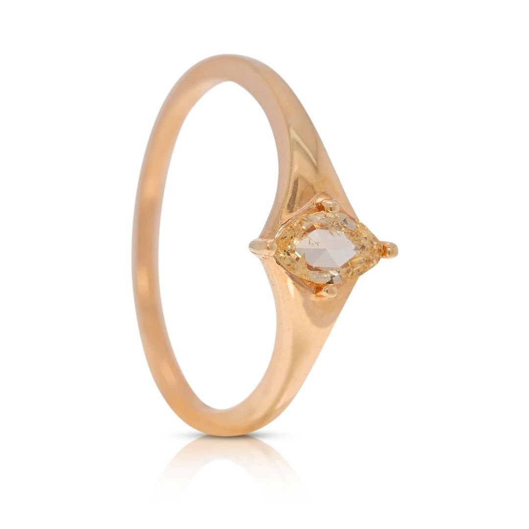 Polished 0.25ct Diamond Solitaire Ring in 18K Rose Gold - NGI Certified