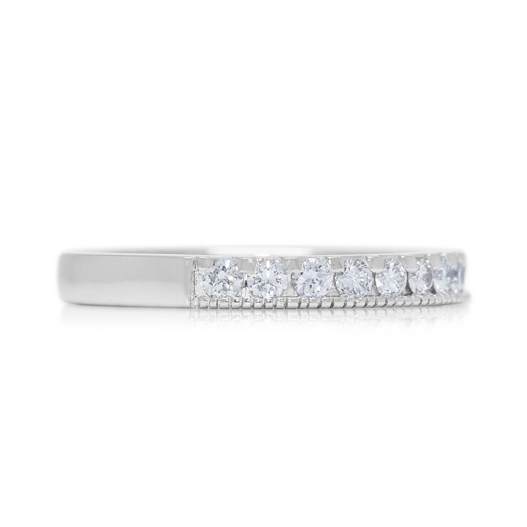 Polished 0.46ct Platinum Half Eternity Diamond Ring (New-Unworn)
