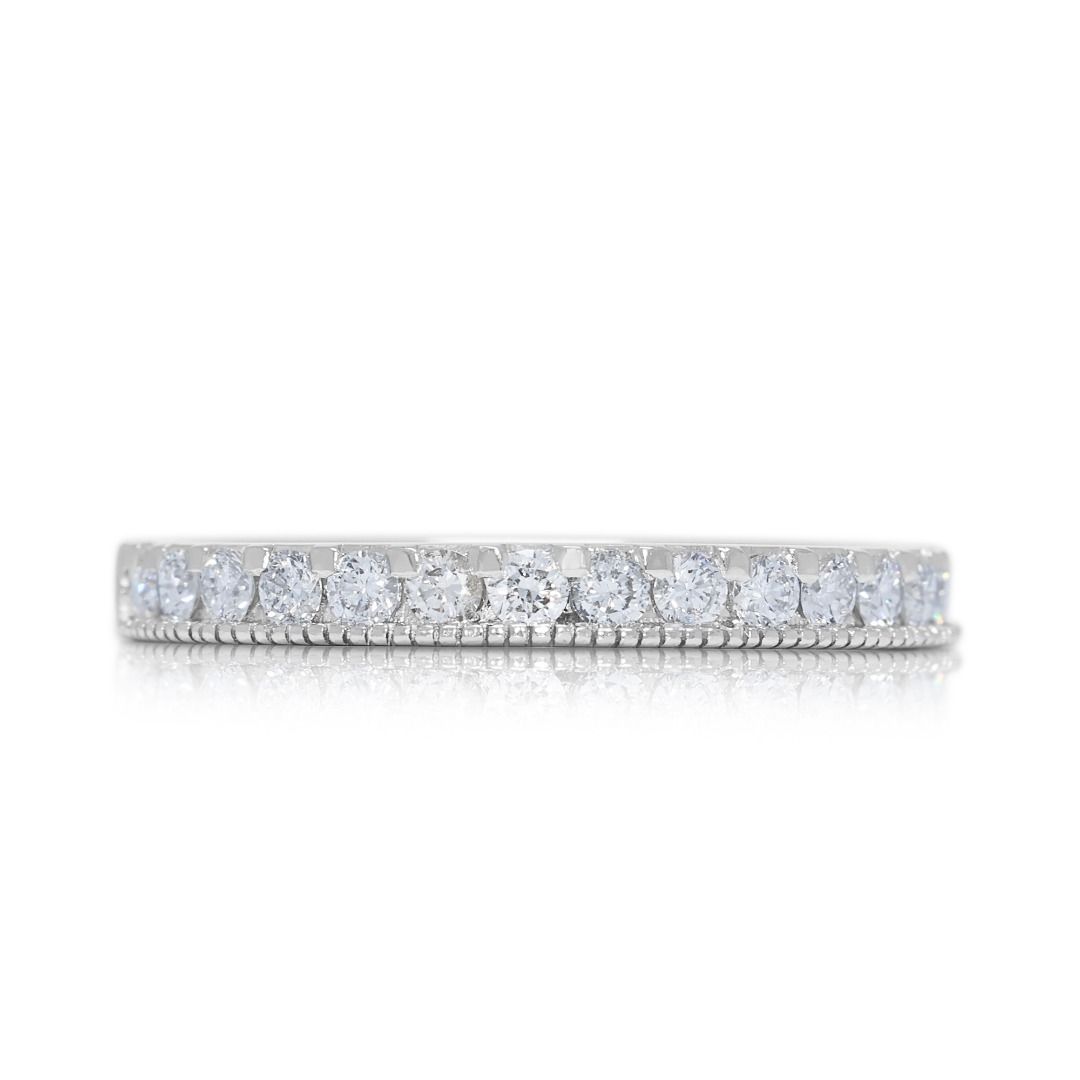 Polished 0.46ct Platinum Half Eternity Diamond Ring (New-Unworn)