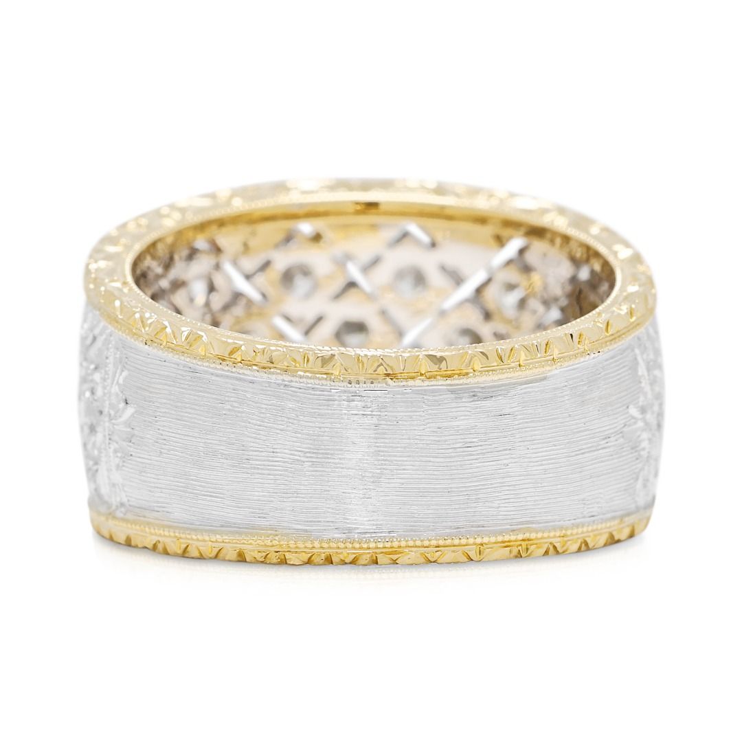 Precious 0.32ct Diamond Lattice Ring in 18K Two-Toned Gold