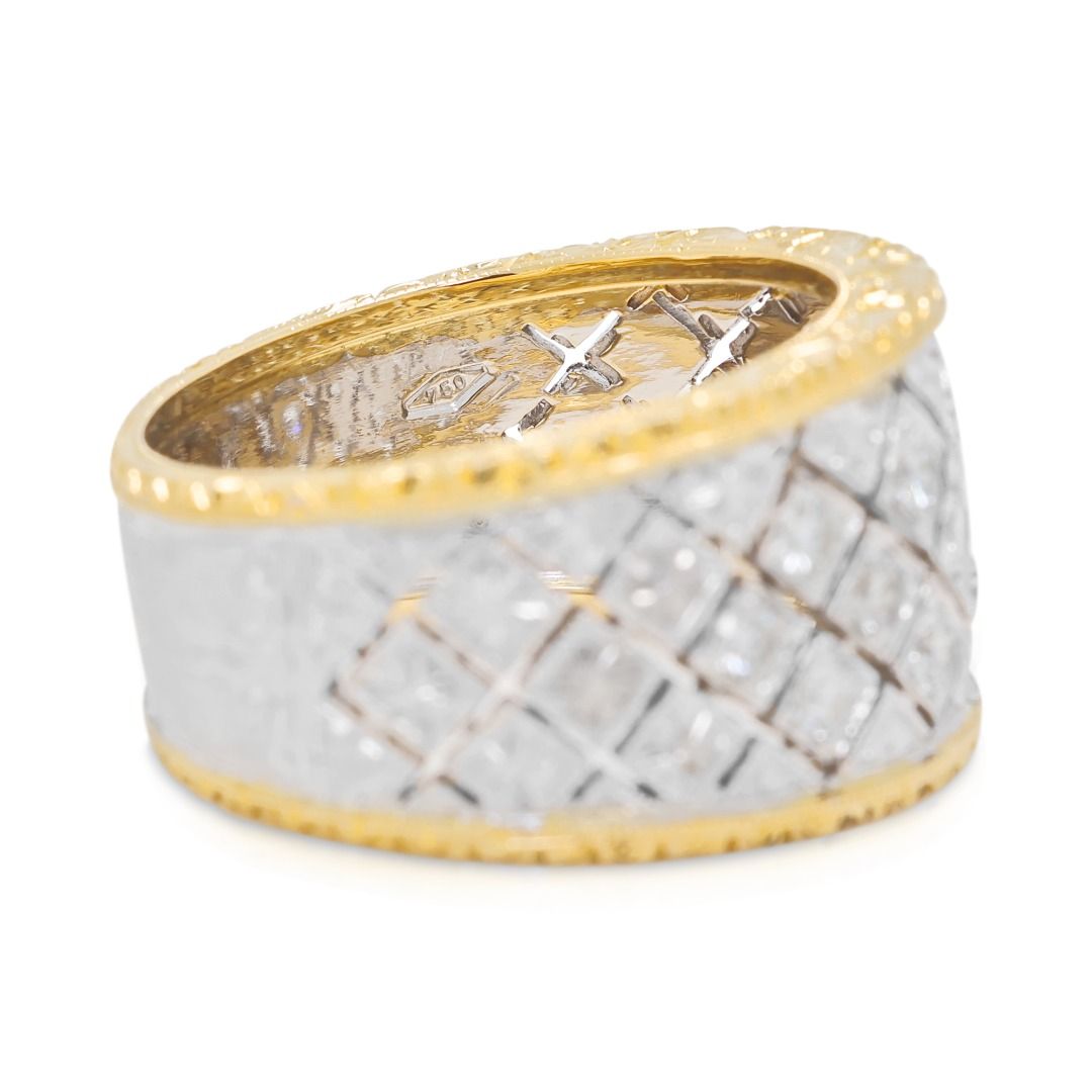 Precious 0.32ct Diamond Lattice Ring in 18K Two-Toned Gold