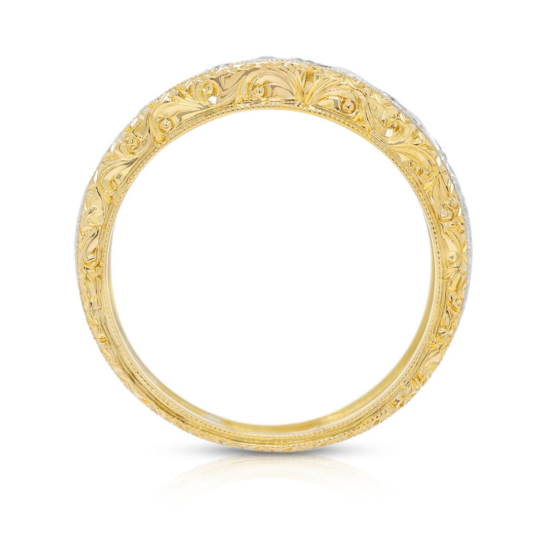 Precious 0.32ct Diamond Lattice Ring in 18K Two-Toned Gold