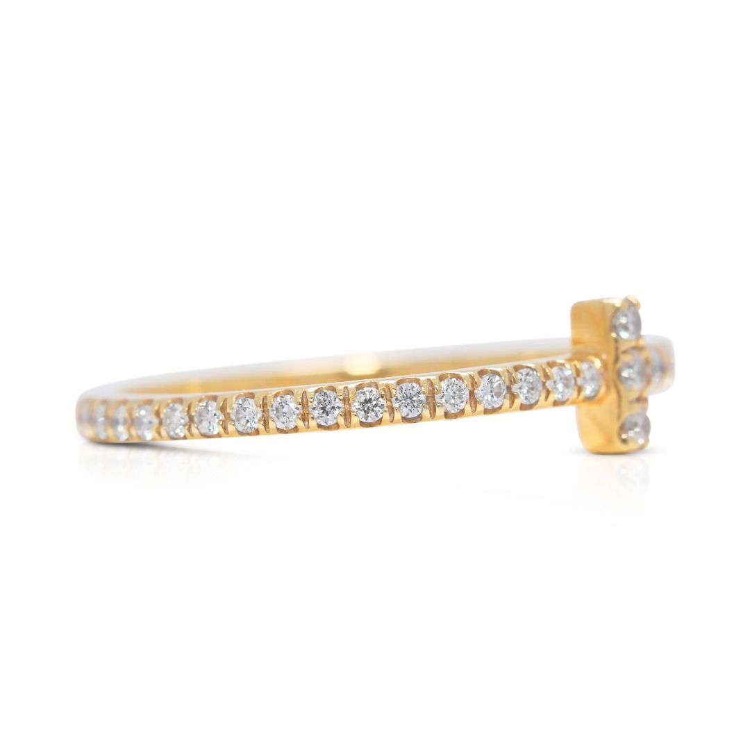 Prestigious 0.35ct Natural Diamonds Tiffany & Co. Ring in 18K Yellow Gold