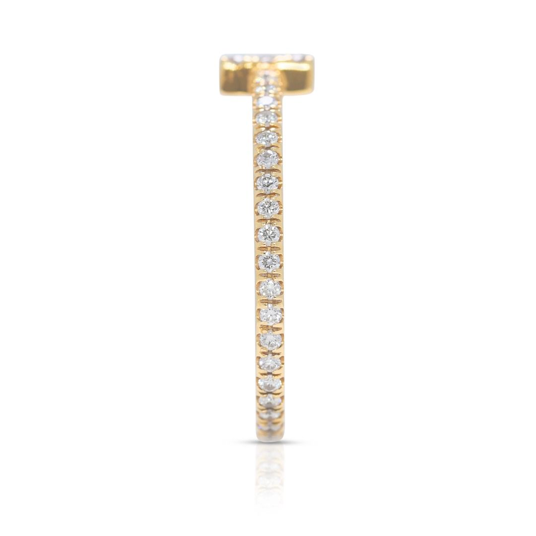 Prestigious 0.35ct Natural Diamonds Tiffany & Co. Ring in 18K Yellow Gold