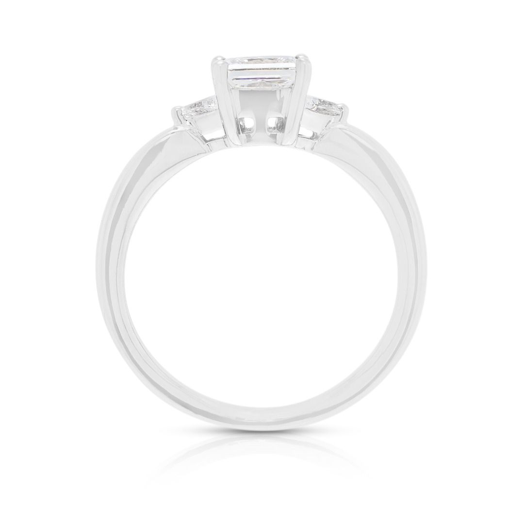 Prestigious 0.79ct Natural Diamond Three-Stone Ring in Platinum - GIA Certified