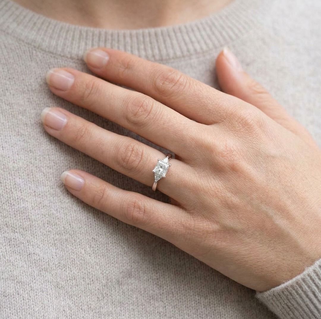 Prestigious 0.79ct Natural Diamond Three-Stone Ring in Platinum - GIA Certified