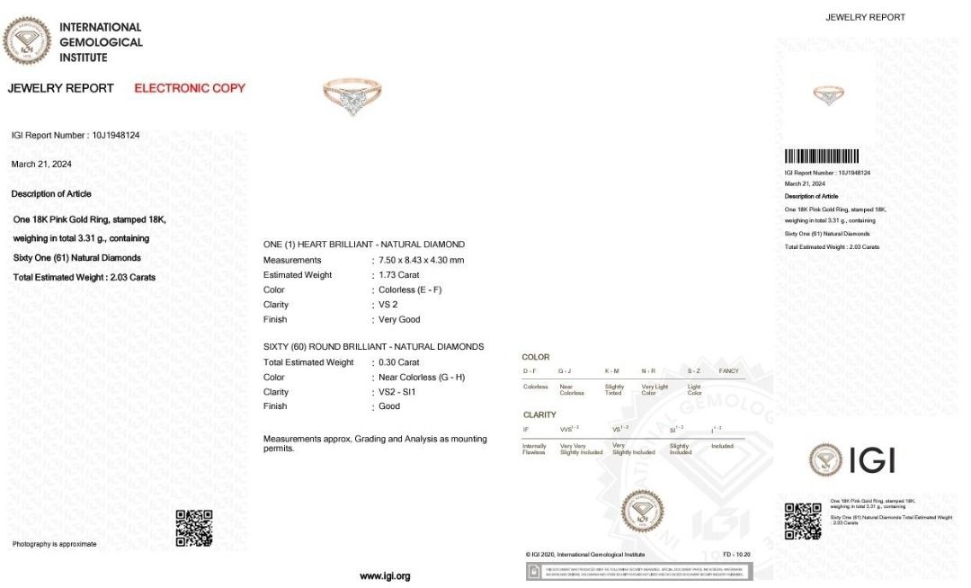 Pretty 2.03ct Diamond Pave Ring in 18K Rose Gold