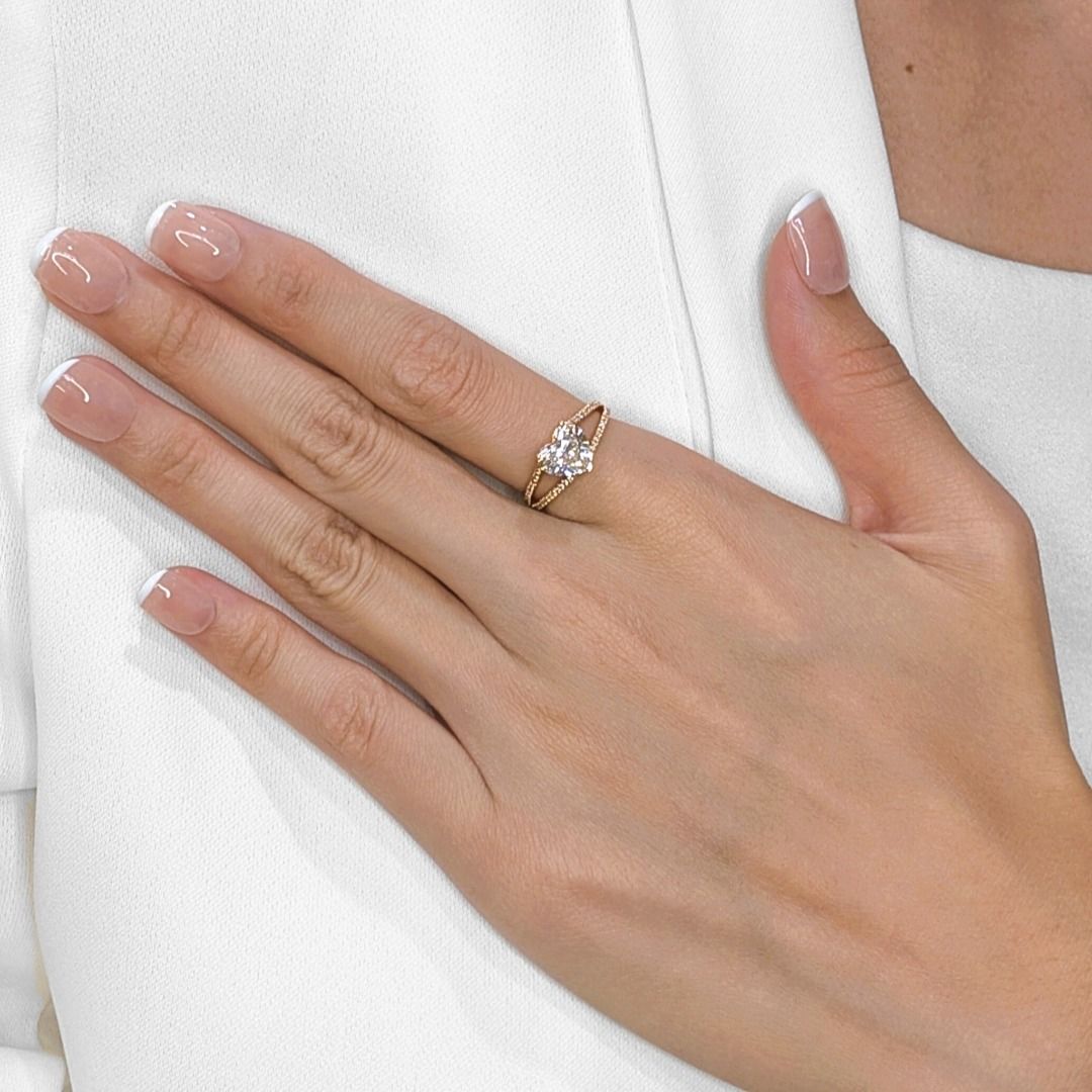 Pretty 2.03ct Diamond Pave Ring in 18K Rose Gold