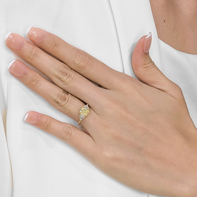 Sparkling 2.03ct. Cushion Cut Three-Stone Natural Diamond Ring - GIA Certificate