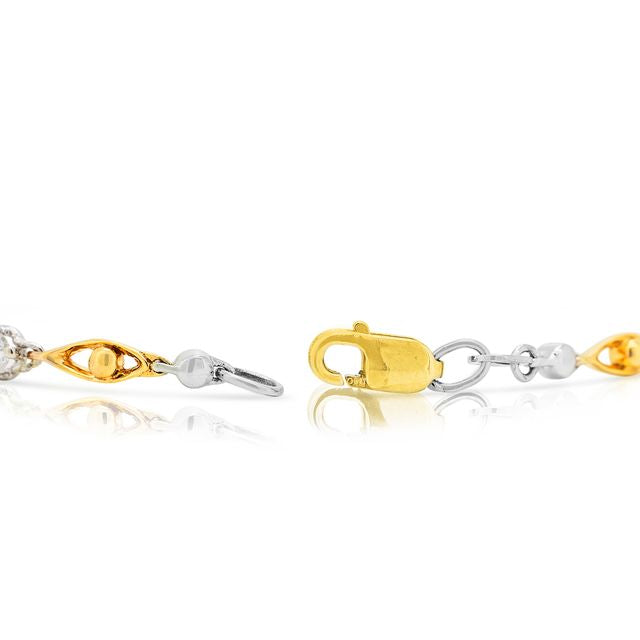 Exquisite 0.68ct Natural Diamond Bracelet in 18K Two-Toned Gold (New)