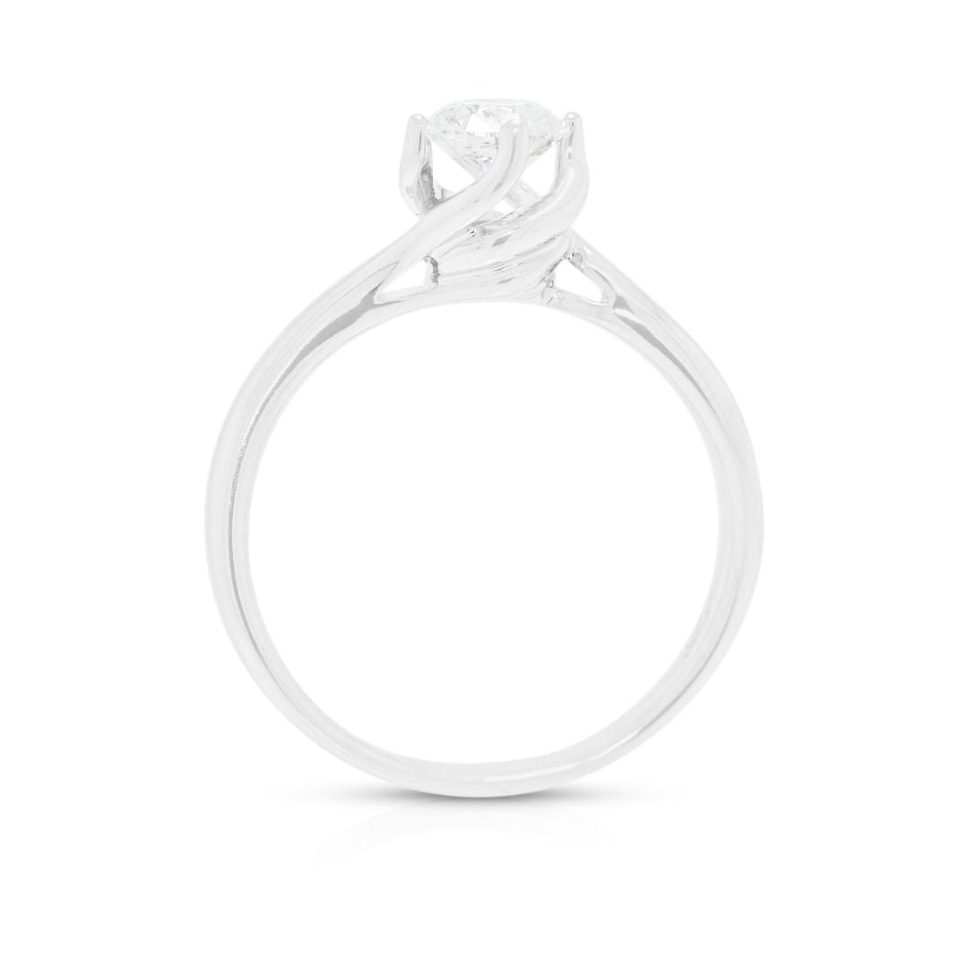 Radiant 0.50ct Natural Diamond Love & Co. Solitaire Ring in 18K White Gold (New-Unworn) - IGI Certified